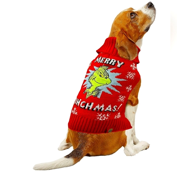 Dr. Seuss Other - The grinch dr. Seuss merry grinchmas dog sweater sz l nwt